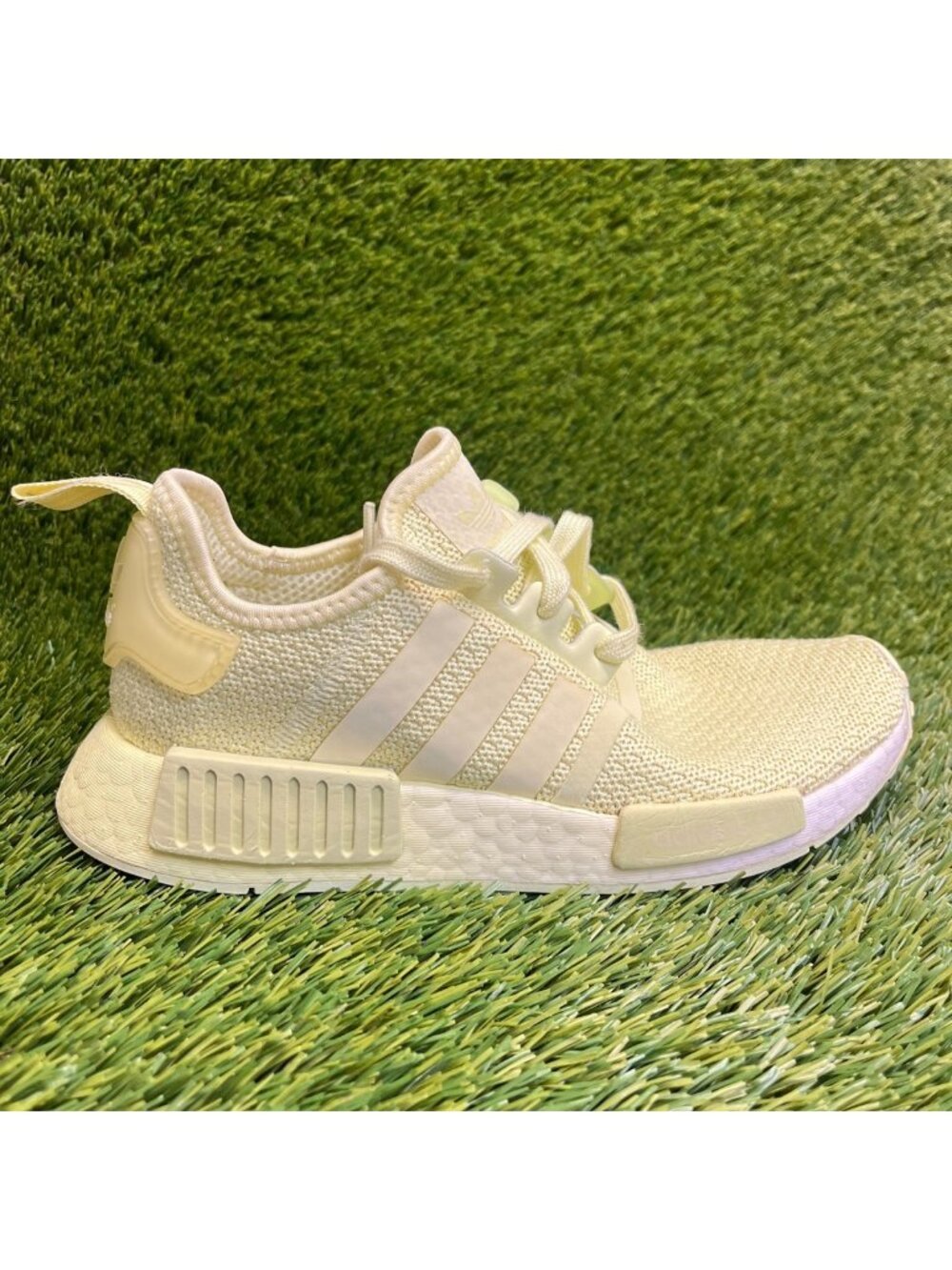 Adidas NMD R1 Womens Size 6 Yellow Tint White Athletic Running Shoes Sneakers